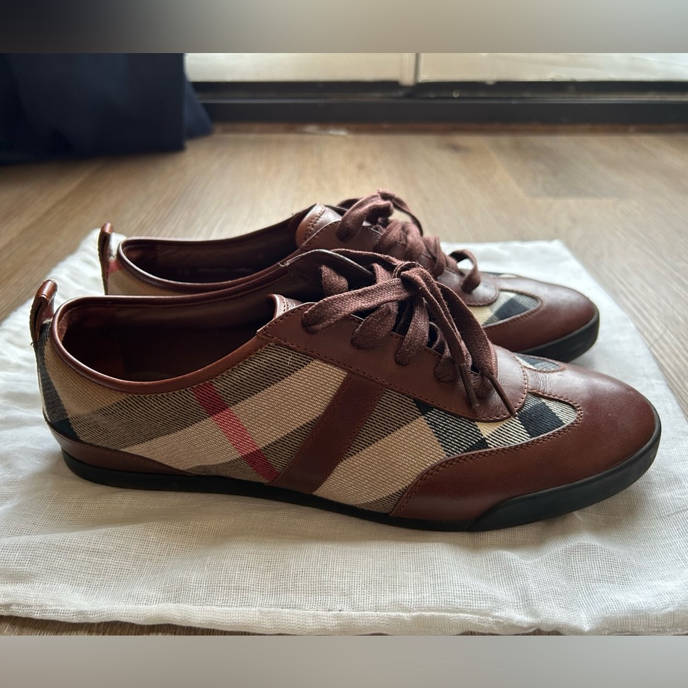 Burberry Check Pattern Canvas Sneakers